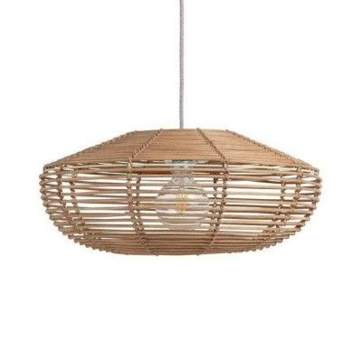 Rattan semi circular wicker hanging lampshade(#3007)-gallery-0