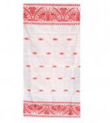 Assamese Ethnic Gamosa with Imprinted Flowers(#301) - Getkraft.com