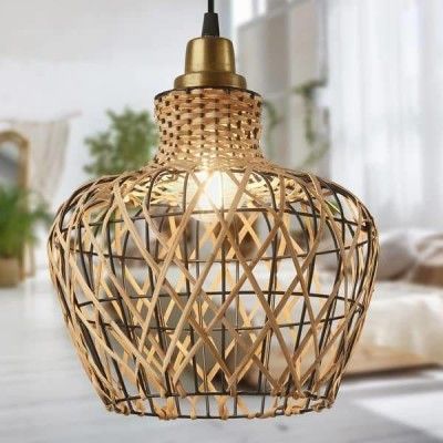 Rattan fixture attractive wicker hanging lampshade(#3017)-gallery-0