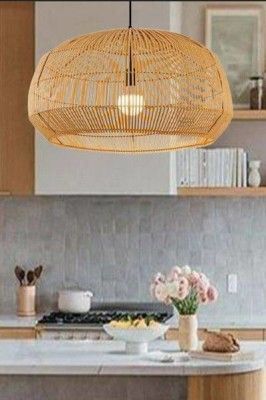 Rattan high quality fixture wicker hanging lampshade(#3018)-gallery-0