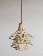 Bamboo three tier wicker hanging lampshade(#3020) - Getkraft.com