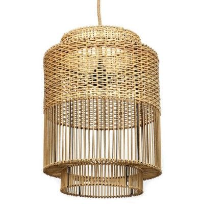 Rattan high quality cylindrical shaped wicker hanging lampshade(#3022)-gallery-0