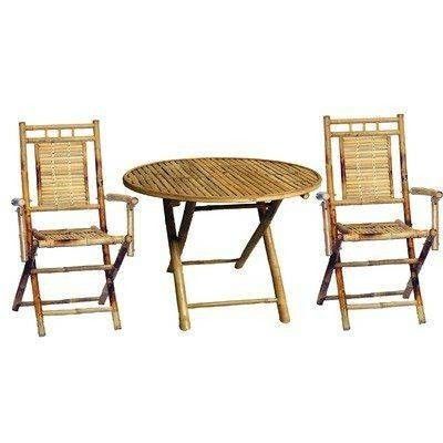 Attractive bamboo tea table with two chair(#3039)-gallery-0