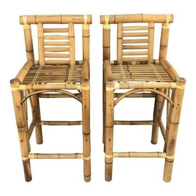 Antique bamboo artistic bar chair(#3048)-gallery-0