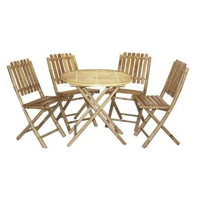 Bamboo attractive Tea Table Bar Table Set(4 Chairs)(#3053)-gallery-0