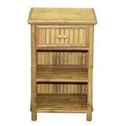 Modern natural bamboo corner table with one drawer(#3070) - Getkraft.com
