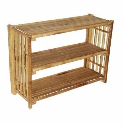 Antique bamboo natural shoe shelf(#3073)-gallery-0