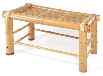 Natural antique bamboo two seater bamboo bench(#3077)-gallery-0