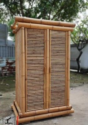 Modern antique natural bamboo wardrobe(#3078)-gallery-0
