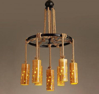 Bamboo Lamp Chandelier(#349)-gallery-0