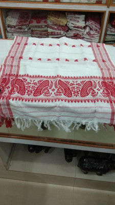 Traditional Cotton Gamosa from ASSAM(#352)-gallery-0