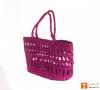 Natural Straw Handmade Purple Medium Sized Basket(#381)-thumb-2