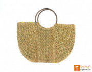 Natural Straw Handmade U- Bag Large(#387) - Getkraft.com