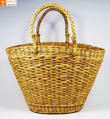 Natural Straw Oval Shaped Fancy Handbag(#396)-gallery-0