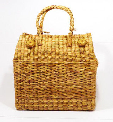 Natural Straw Grass Handmade Picnic Basket (#397),straw tote bags