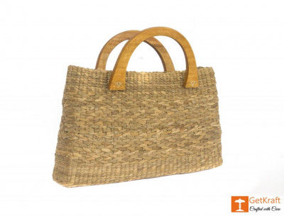 Natural Straw Bowler Bag(#400)-gallery-0