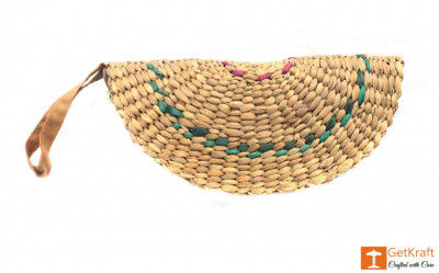 Natural Straw Handmade Clutch(#411)-gallery-0