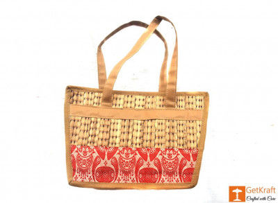 Natural Straw Square Shape Hand Bag(#419)-gallery-0