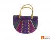 Natural Straw Handmade Multi-coloured Tote Handbag(#427)-thumb-1