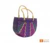 Natural Straw Handmade Multi-coloured Tote Handbag(#427)-thumb-2