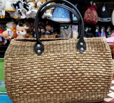 Natural Straw Handmade Oval shaped bag(#437)-gallery-0