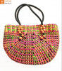 Natural Straw Handmade Multi-coloured Bag(#438)-thumb-0