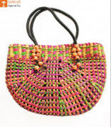 Natural Straw Handmade Multi-coloured Bag(#438) - Getkraft.com