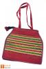 Natural Straw - Jute bag Handmade with Multicolored stripes(#449)-thumb-0