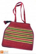 Natural Straw - Jute bag Handmade with Multicolored stripes(#449) - Getkraft.com