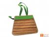 Trendy and colorful Jute - Natural Straw Handbag (Green and Brown patterns)(#450)-thumb-2