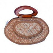 Sitalpati Small Handmade Purse with Wood Handle(#488) - Getkraft.com