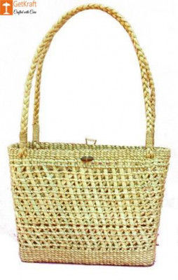 Large Natural Straw Handbag with beautiful design and handle(#513)-gallery-0