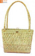 Large Natural Straw Handbag with beautiful design and handle(#513) - Getkraft.com