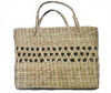 Large Natural Straw Handbag with design(#525) - Getkraft.com