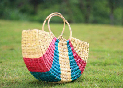 Natural Straw Multicolored Handbag(#532)-gallery-0