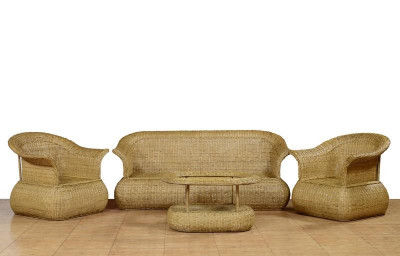 Cane Designer Sofa Setting with Trendy Style(#567)-gallery-0