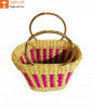 Large Natural Straw Multicolored Handbag(#578)-thumb-1