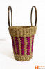 Large Natural Straw Multicolored Handbag(#578)-thumb-2