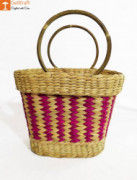 Large Natural Straw Multicolored Handbag(#578) - Getkraft.com