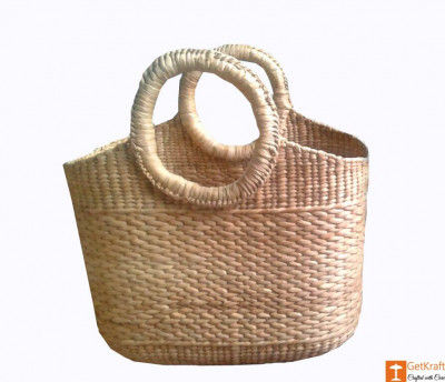 Large Natural Straw Shopping Handbag of Natural Color(#587)-gallery-0