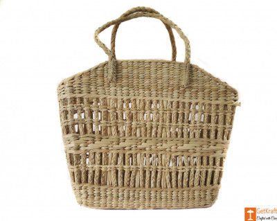 Natural Straw Handbag with simple and elegant design(#589)-gallery-0