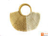 Trendy White and Beige Jute Handbag for Women(#608)-thumb-0