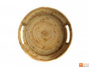 Round Handmade Cane Serving Tray(#609) - Getkraft.com