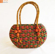 Straw Handmade Multi-coloured Bag(#614) - Getkraft.com