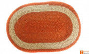 Jute Handmade Doormat (Orange and Natural Jute colour)(#646) - Getkraft.com