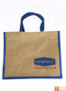 Jute Tote Bag (Navy blue and Natural Jute color)(#659) - Getkraft.com