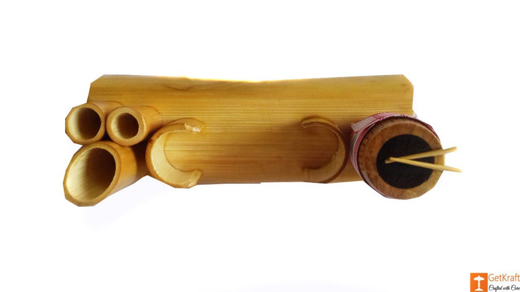 Pen Stand cum Card Holder axomiya bihu dhol 666 bamboo pen h