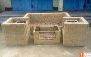 Cane Sofa Setting with Extra Table Set Ideal for Home Decor(#670) - Getkraft.com