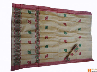 Riha Chadar Mekhela Handmade from Pure Muga(#685)-gallery-0