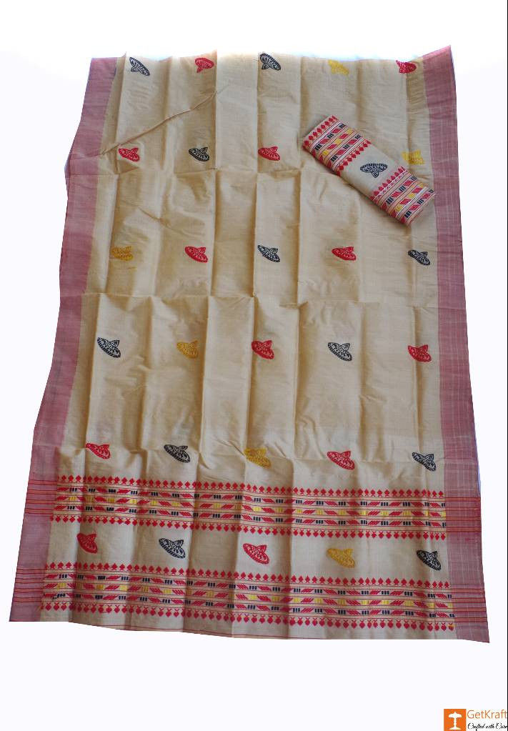 Assamese Pure Muga Mekhela Chador from Sualkuchi 689 Assam sil